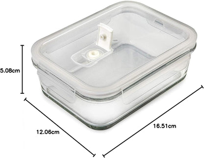 [5-Pack] Food Prep & Storage Glass Containers with Lids - Airtight Glass Meal Prep Containers Reusable (880 Millilitres - 1 Compartment)
